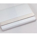 Silver Business Card Holder w/ Polished Silver Accent (2 1/2"x3 3/4")